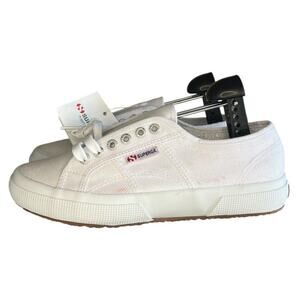 Unisex Superga 2750-COTU Canvas Lace-Up Athletic Sneaker Shoes Size 7.5/9 White